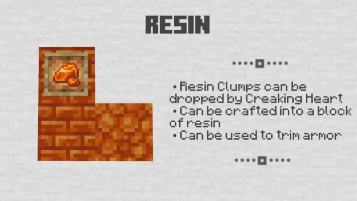 Resin for Creaking Heart Minecraft BETA 1.21.50.28